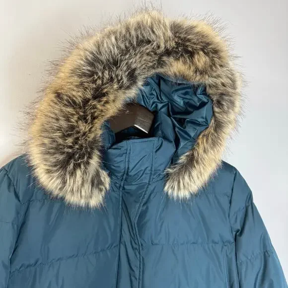 Lands End Women's Plus 1X Down Puffer Winter Coat Jacket Blue - Picture 4 of 13